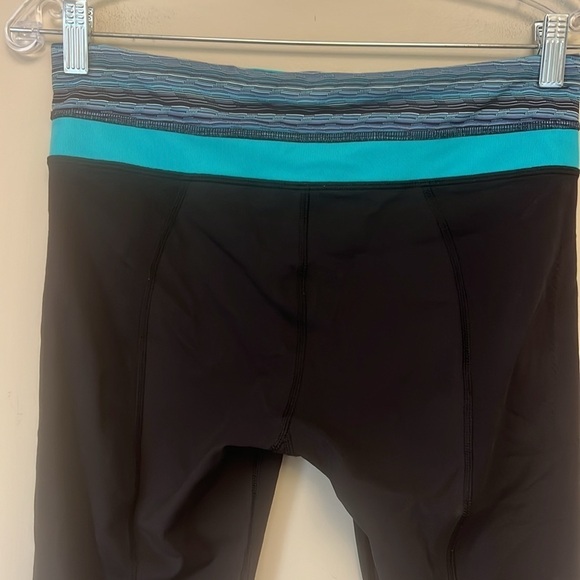 Lululemon Inspire Tight II in Black/Space Dye Twist Naval Blue Peacock Blue Sz 8 - Picture 7 of 15